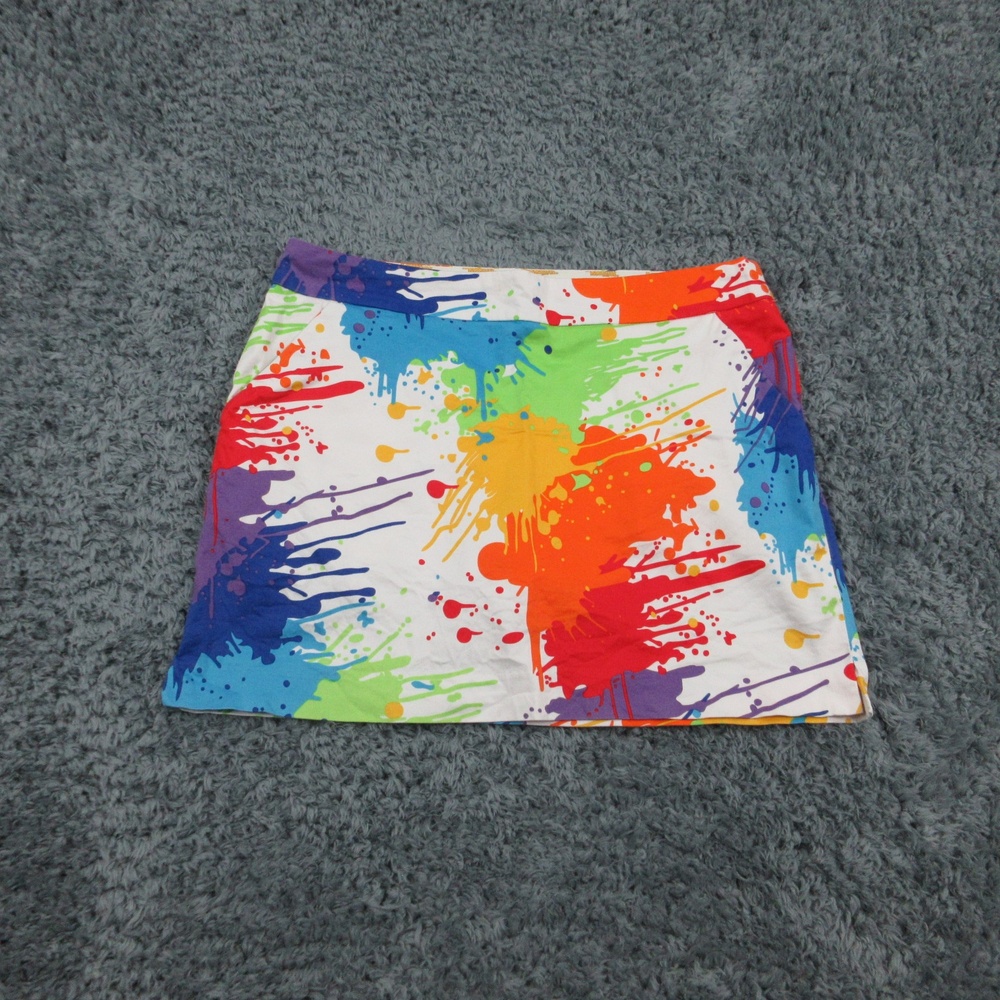 Loudmouth Ladies Skort Womens 12 Multicolor Paint Splatter Golf Skirt Fun 35x15*
